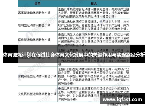 体育锻炼计划在促进社会体育文化发展中的关键作用与实现路径分析